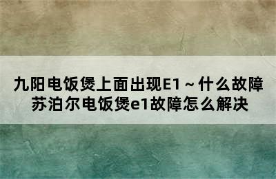 九阳电饭煲上面出现E1～什么故障 苏泊尔电饭煲e1故障怎么解决